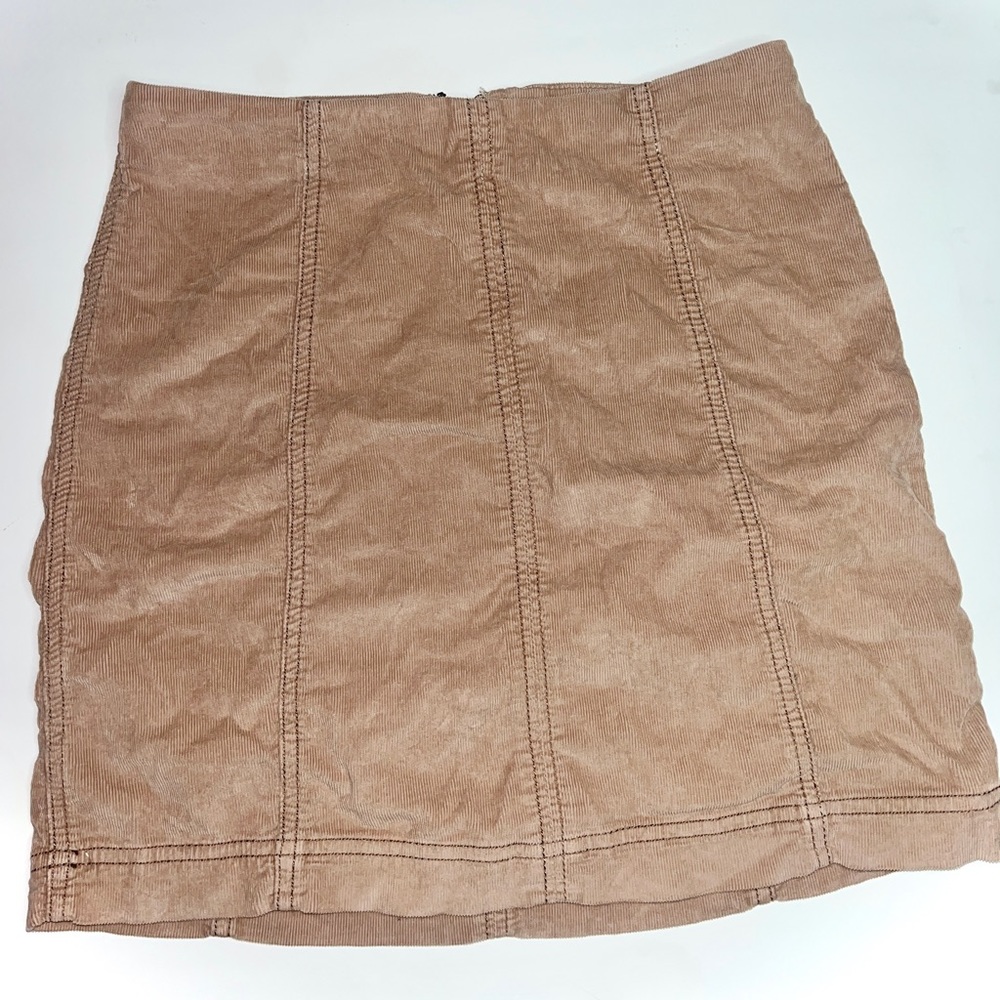 free people corduroy mini zip up skirt